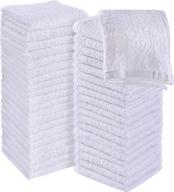60-pack utopia towels cotton white washcloths set - 100% ring spun cotton, premium quality flannel face cloths, highly absorbent and soft feel fingertip towels logo