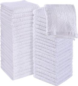 img 4 attached to 60-Pack Utopia Towels Cotton White Washcloths Set - 100% Ring Spun Cotton, Premium Quality Flannel Face Cloths, Highly Absorbent and Soft Feel Fingertip Towels