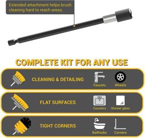 img 3 attached to 🧽 SCRUBIT Drill Brush Attachment Set - Power Scrubber for Tiles, Grout, Kitchen, Shower, Bathtub, and Floors - Versatile Household Cleaning Kit with 3 Brushes and Bit Extender