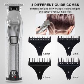 img 3 attached to 🔌 Cordless Close Cutting T Blade Hair Clippers for Men - Professional Trimmer Kit for Close Haircuts, Beards, and Kids - Rechargeable Grooming Kit with Coded Guide Combs