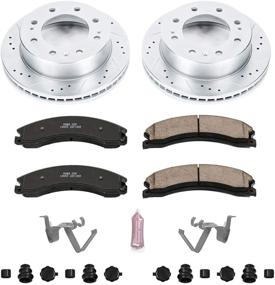 img 1 attached to Улучшите тормозные характеристики с набором Power Stop K6258 для передних тормозных колодок из углеродного волокна Z23 и свернутых и прорезанных тормозных дисков.