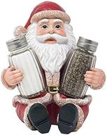 🎅 whimsical santa claus salt and pepper shaker set figurine for festive christmas kitchen decor and xmas gifts, with display stand spice rack holder statue, ideal for holiday decorations or mom логотип