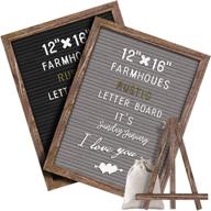 🎯 gelibo double sided letter board with 750 pre-cut white & gold letters, months & days, extra cursive words, wall & tabletop display, letters organizer box (16x12, brown rustic gray) logo