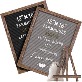 img 4 attached to 🎯 Gelibo Double Sided Letter Board with 750 Pre-cut White & Gold Letters, Months & Days, Extra Cursive Words, Wall & Tabletop Display, Letters Organizer Box (16x12, Brown Rustic Gray)