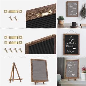 img 1 attached to 🎯 Gelibo Double Sided Letter Board with 750 Pre-cut White & Gold Letters, Months & Days, Extra Cursive Words, Wall & Tabletop Display, Letters Organizer Box (16x12, Brown Rustic Gray)