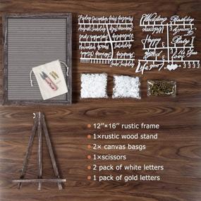 img 2 attached to 🎯 Gelibo Double Sided Letter Board with 750 Pre-cut White & Gold Letters, Months & Days, Extra Cursive Words, Wall & Tabletop Display, Letters Organizer Box (16x12, Brown Rustic Gray)