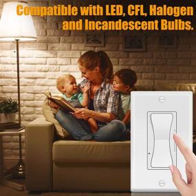 img 2 attached to 🔌 ETL Listed 0-10V Dimmer Switch for LED/CFL/Incandescent/Halogen - 3-Way/Single Pole, 600W Max - Includes Wall Plate - White 1-Pack