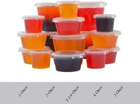 img 1 attached to Primebaker 100 Count Durable Translucent Plastic Cups with Lids – Perfect for Shots, Jello, Soufflé & Portions (2 oz)