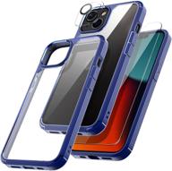 📱 tauri [3 in 1] defender iphone 13 case 6.1 inch + screen protectors [military grade], shockproof & slim logo