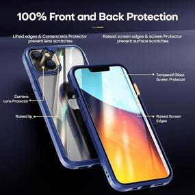 img 3 attached to 📱 TAURI [3 in 1] Defender iPhone 13 Case 6.1 Inch + Screen Protectors [Military Grade], Shockproof & Slim