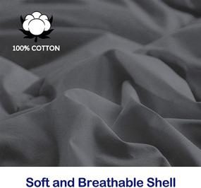 img 1 attached to Premium Gray Downcool Feathers Down Comforter: All Season, Mid-Warmth Queen Bed Duvet Insert - 100% Cotton Cover | 95% Feathers 5% Down