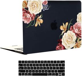 img 4 attached to 💻 Ekuabot Black Peony MacBook Pro 13 inch Case & Keyboard Cover (A2159/A1989/A1706/A1708, New Version 2016-2019 Release) - Enhance MacBook Pro 13.3" Case with/Without Touch Bar - Matt Hard Shell, Perfect Fit