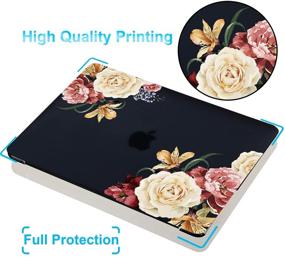 img 1 attached to 💻 Ekuabot Black Peony MacBook Pro 13 inch Case & Keyboard Cover (A2159/A1989/A1706/A1708, New Version 2016-2019 Release) - Enhance MacBook Pro 13.3" Case with/Without Touch Bar - Matt Hard Shell, Perfect Fit