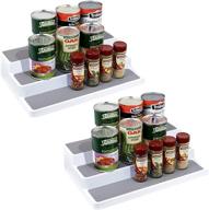 🔁 efficient organization: ycoco 3-tier spice rack step shelf cabinet non skid kitchen organizer - waterproof 2 pack logo