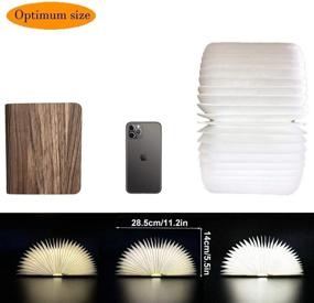 img 3 attached to 📚 Large Folding Mood Light Lamp Book – USB Rechargeable Wooden Table Lamp, Novelty LED Night Light (Large Size)