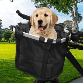 img 3 attached to 🐾 Folding Small Pet Cat Dog Carrier: Sisenny Bike Basket With Quick Release Detachable Cycling Holder