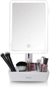img 4 attached to 💄 Fancii Gala LED Lighted Vanity Makeup Mirror: Dimmable Natural Light, 10X Magnification, Dual Power, Touch Screen, Adjustable Stand with Cosmetic Organizer