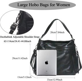 img 3 attached to 👜 Стильные сумки-хобо для женщин: SIXVONA Модные большие сумки для плеча, перекрестного ношения и на ремне - идеально для леди.