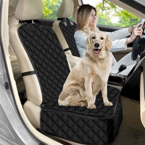 img 3 attached to 🐶 Bark Lover Durable Waterproof Dog Seat Cover for Front &amp; Back Seat - Scratch Resistant, Nonslip Car Seat Protector for Dogs Kids - Universal Size