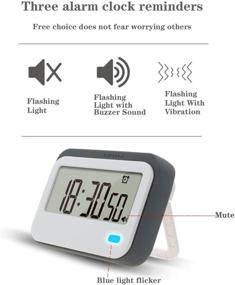 img 2 attached to Gray Digital Kitchen Timer with Alarm Clock, Stopwatch, Large Digits, Loud ⏲️ Alarm, Mute Blinking Light, Magnetic Stand - Ideal for Kitchen, Classroom, and More