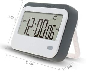 img 3 attached to Gray Digital Kitchen Timer with Alarm Clock, Stopwatch, Large Digits, Loud ⏲️ Alarm, Mute Blinking Light, Magnetic Stand - Ideal for Kitchen, Classroom, and More