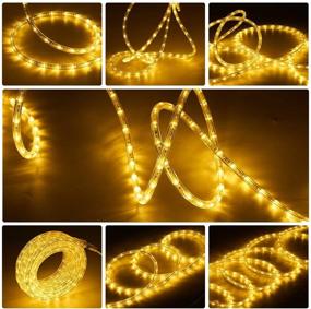 img 3 attached to 33ft Plug in Warm White LED Rope Lights - Connectable, Flexible, and Waterproof Indoor Outdoor LED Rope Lighting for Bedroom, Garden, Patio, Party, Camping, Wedding Decoration - Clear Tube Lights