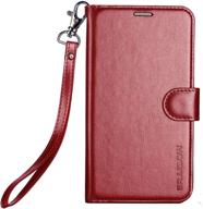 📱 seo-optimized galaxy s9 wallet case, eraglow premium pu leather flip protective cover with card slots and kickstand for samsung galaxy s9 (wine red) logo