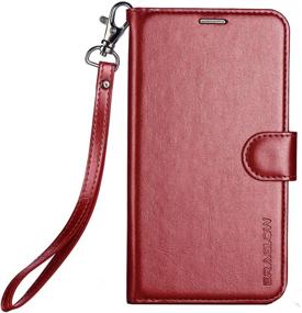 img 1 attached to 📱 SEO-Optimized Galaxy S9 Wallet Case, ERAGLOW Premium PU Leather Flip Protective Cover with Card Slots and Kickstand for Samsung Galaxy S9 (Wine Red)