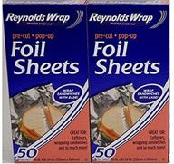 📦 2 packs of reynolds wrappers pop up foil sheets - 50 ct each logo