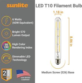 img 3 attached to Sunlite 80619 Dimmable Filament LED Bulb - Equivalent to Traditional Bulbs