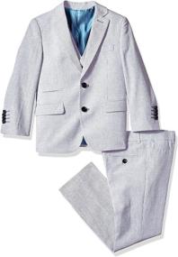 img 3 attached to 👔 Impress with Style: Isaac Mizrahi Boy's Slim Stripe Linen 3pc Suit