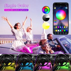 img 1 attached to 🚗 App-Controlled Multicolor LED Interior Car Lights with USB Port for Ambient Lighting, Music Sync and Sound Activation