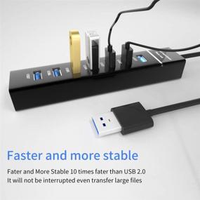 img 3 attached to 🔌 7-Port USB Hub 3.0 for PS4, PS5, Xbox, MacBook, Surface Pro & More