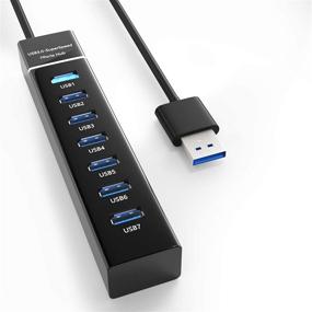 img 4 attached to 🔌 7-Port USB Hub 3.0 for PS4, PS5, Xbox, MacBook, Surface Pro & More