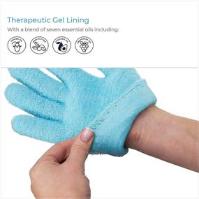 img 2 attached to 🧤 NatraCure Moisturizing Gel Gloves for Dry, Cracked Skin, Aging Hands, Cuticles, Eczema, Hand Washing - Aqua Color