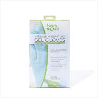 🧤 natracure moisturizing gel gloves for dry, cracked skin, aging hands, cuticles, eczema, hand washing - aqua color logo