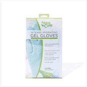 img 4 attached to 🧤 NatraCure Moisturizing Gel Gloves for Dry, Cracked Skin, Aging Hands, Cuticles, Eczema, Hand Washing - Aqua Color