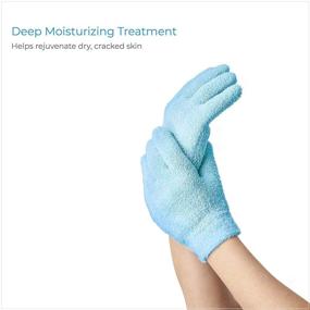 img 3 attached to 🧤 NatraCure Moisturizing Gel Gloves for Dry, Cracked Skin, Aging Hands, Cuticles, Eczema, Hand Washing - Aqua Color