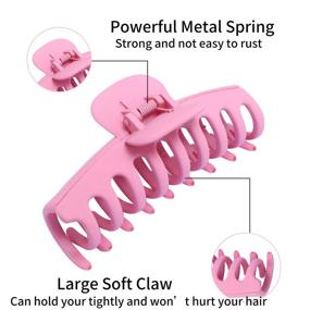 img 1 attached to 🎀 8-Piece Set of Large Matte Hair Claw Clips - 4.3 Inch Non-slip Big Hair Clamps, Ideal for Women with Thinner Hair, Perfect for Styling