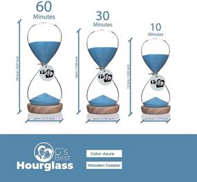 img 2 attached to ⏳ Hourglass Sand Timer with Wooden Coaster - 30 Minutes, Azure Color - 9 Variations of Orange Natural & Azure Sand - Ideal for Home, Office & Desk