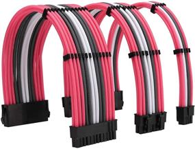 img 4 attached to FormulaMod Sleeve Extension Power Supply Cable Kit 18AWG ATX 24P+ EPS 8-P+PCI-E8-P With Combs For PSU To Motherboard/GPU(Pink Grey White)