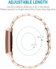 img 1 attached to 🌹 Стильные стальные розовое золото браслеты для Fitbit Charge 4/3/3 SE - Прочные металлические ремешки для замены аксессуаров для Charge 3 (большие / маленькие)