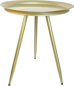 img 3 attached to 🌼 Easy Assembly CHISHUO Side Table: Modern Round Metal Coffee/Tea/Flower End Table for Living Room, Bedroom, and Balcony. Perfect Home Decoration (17.2x21.4 inches) in Golden.