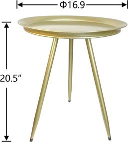 img 1 attached to 🌼 Easy Assembly CHISHUO Side Table: Modern Round Metal Coffee/Tea/Flower End Table for Living Room, Bedroom, and Balcony. Perfect Home Decoration (17.2x21.4 inches) in Golden.