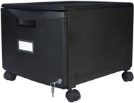 🗄️ storex plastic 1-drawer mobile file cabinet with all-steel lock and key, black - organize your documents with ease! logo