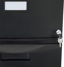 img 3 attached to 🗄️ Storex Plastic 1-Drawer Mobile File Cabinet with All-Steel Lock and Key, Black - Organize Your Documents with Ease!