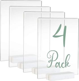 img 4 attached to Acrylic Sign Holders White Stands Event & Party Supplies