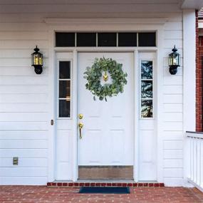 img 1 attached to 🌿 Eucalyptus Wreath - 19 Inch Artificial Green Leaf Wreath for Front Door | Versatile & Stylish All Seasons Decor | Spring Summer Eucalyptus Mixed Green Wreath for Wall, Window, and Farmhouse