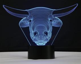 img 3 attached to Cattle 3D Night Light: Stylish LED Touch Table Lamp with 7 Color Options, Energy Efficient & Perfect Home Decoration Gift