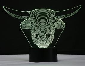 img 2 attached to Cattle 3D Night Light: Stylish LED Touch Table Lamp with 7 Color Options, Energy Efficient & Perfect Home Decoration Gift